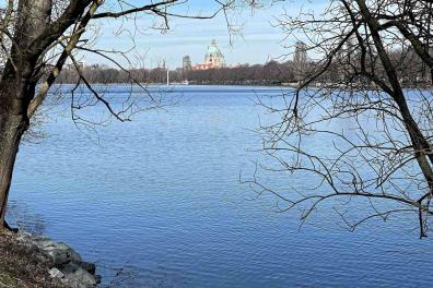Maschsee Hannover Blick zum Neuen Rathaus
