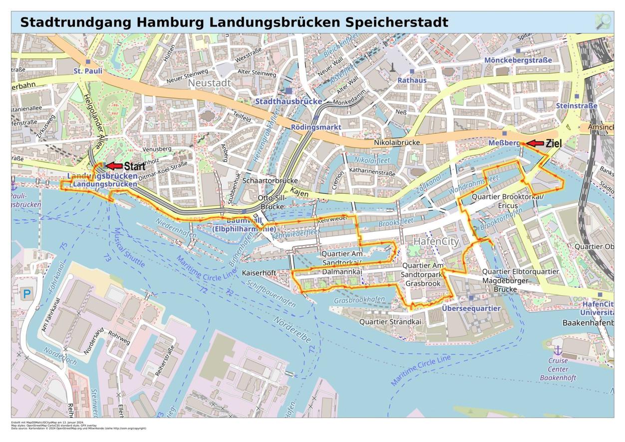 Stadtrundgang Hamburg Landungsbrücken Speicherstadt