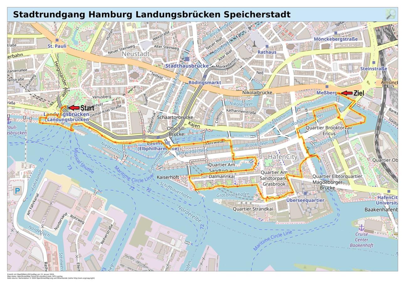 Stadtrundgang Hamburg Landungsbrücken Speicherstadt