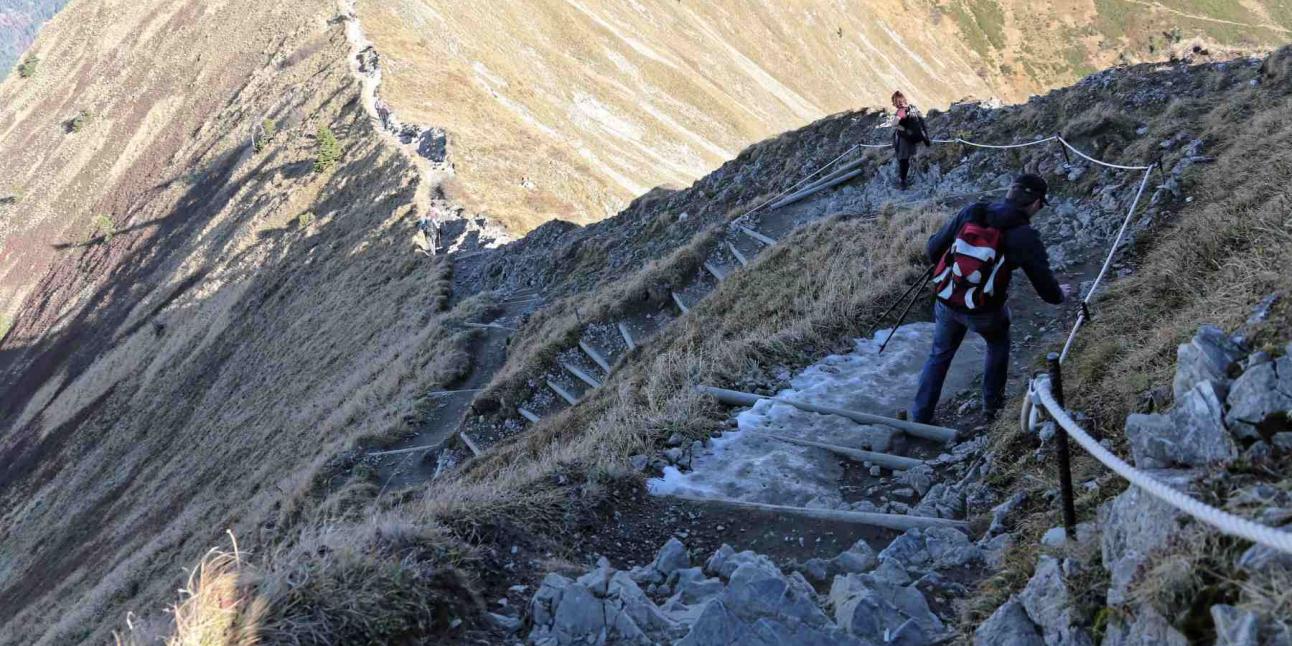 Wanderung Fellhorn Gratweg Einstieg